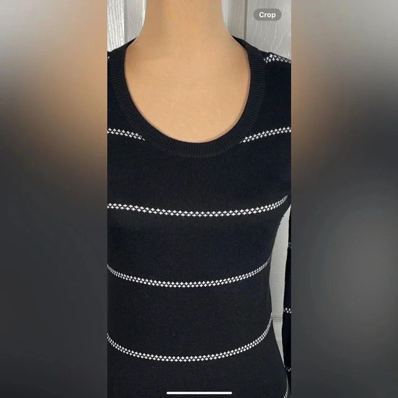 🖤 French Connection Stripped Long Sleeve Dress Size 6 - Picture 4 of 8